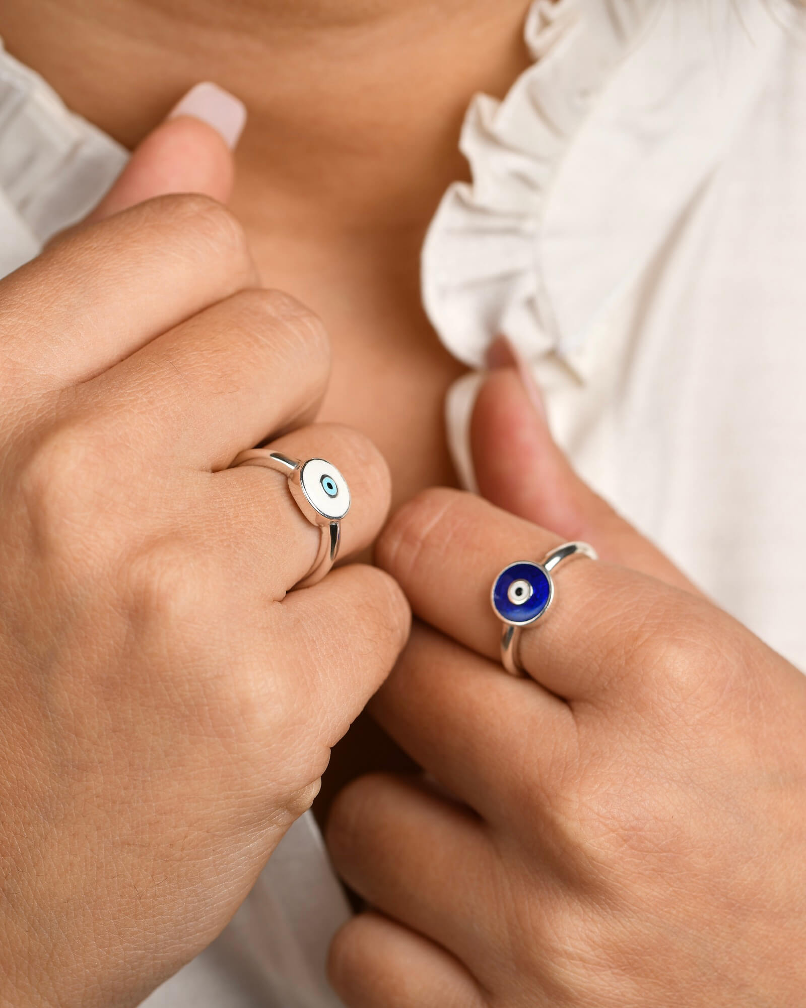 Evil eye ring 925 sterling silver meera jaipur