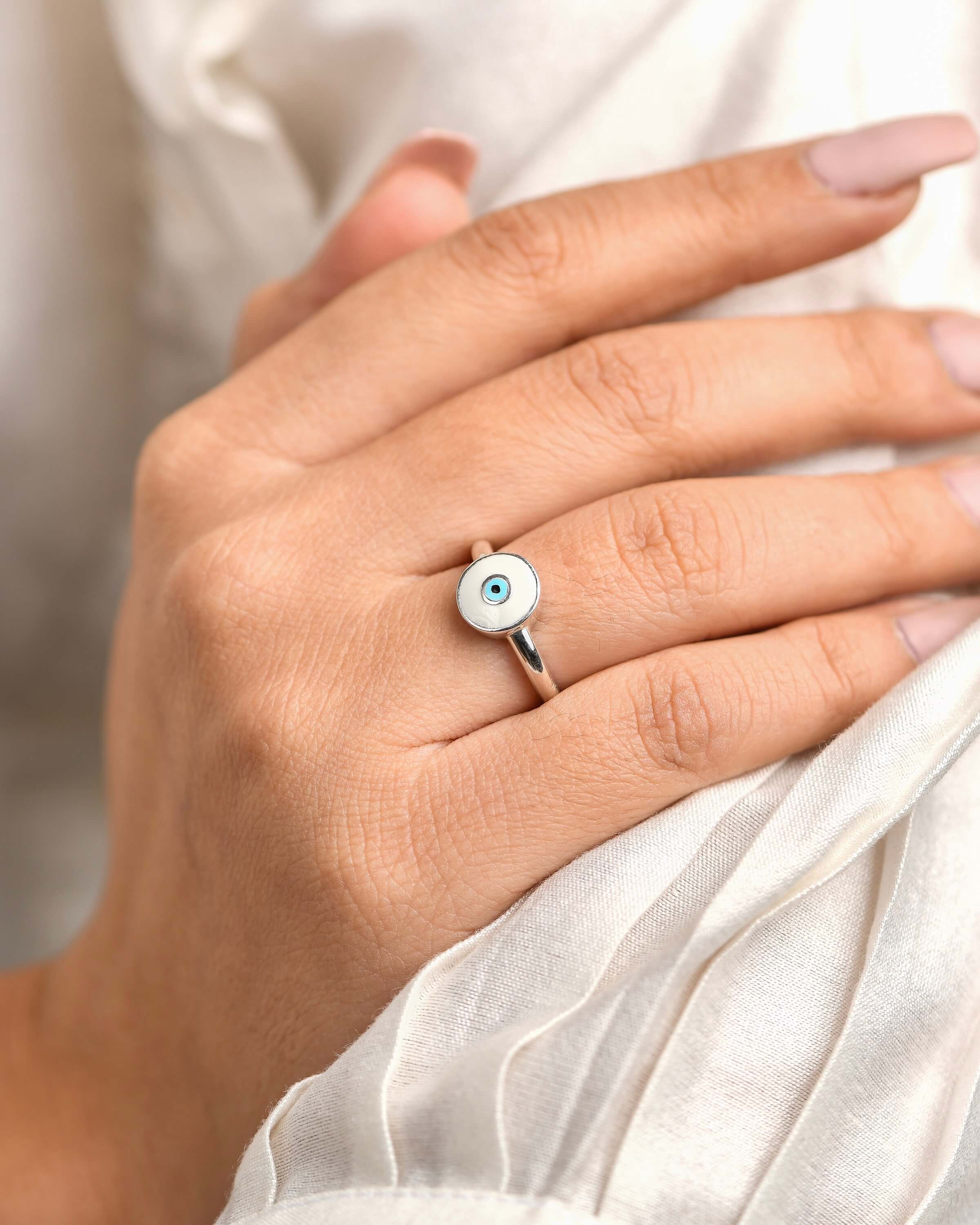 Evil eye ring 925 sterling silver meera jaipur