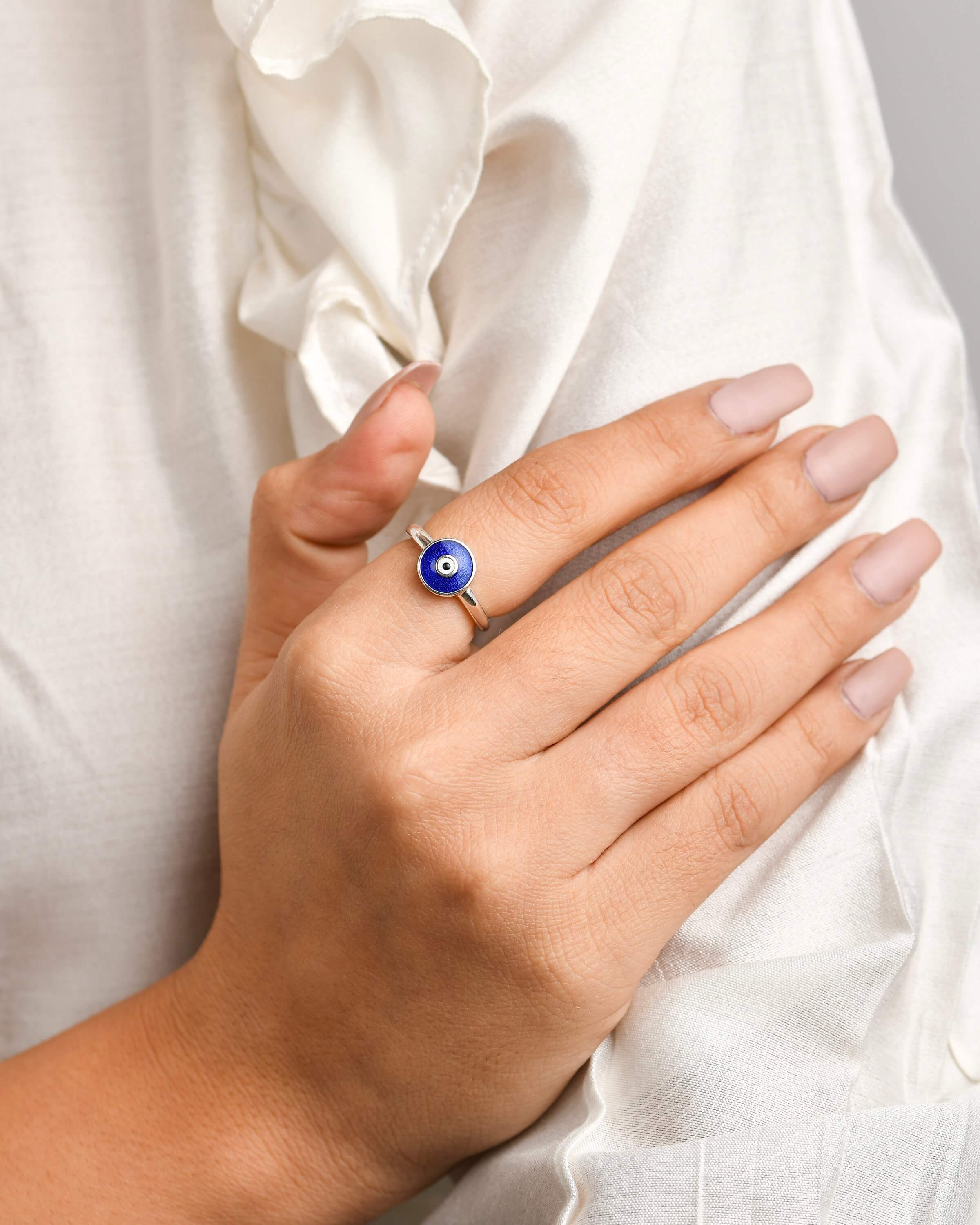 Evil eye ring 925 sterling silver meera jaipur