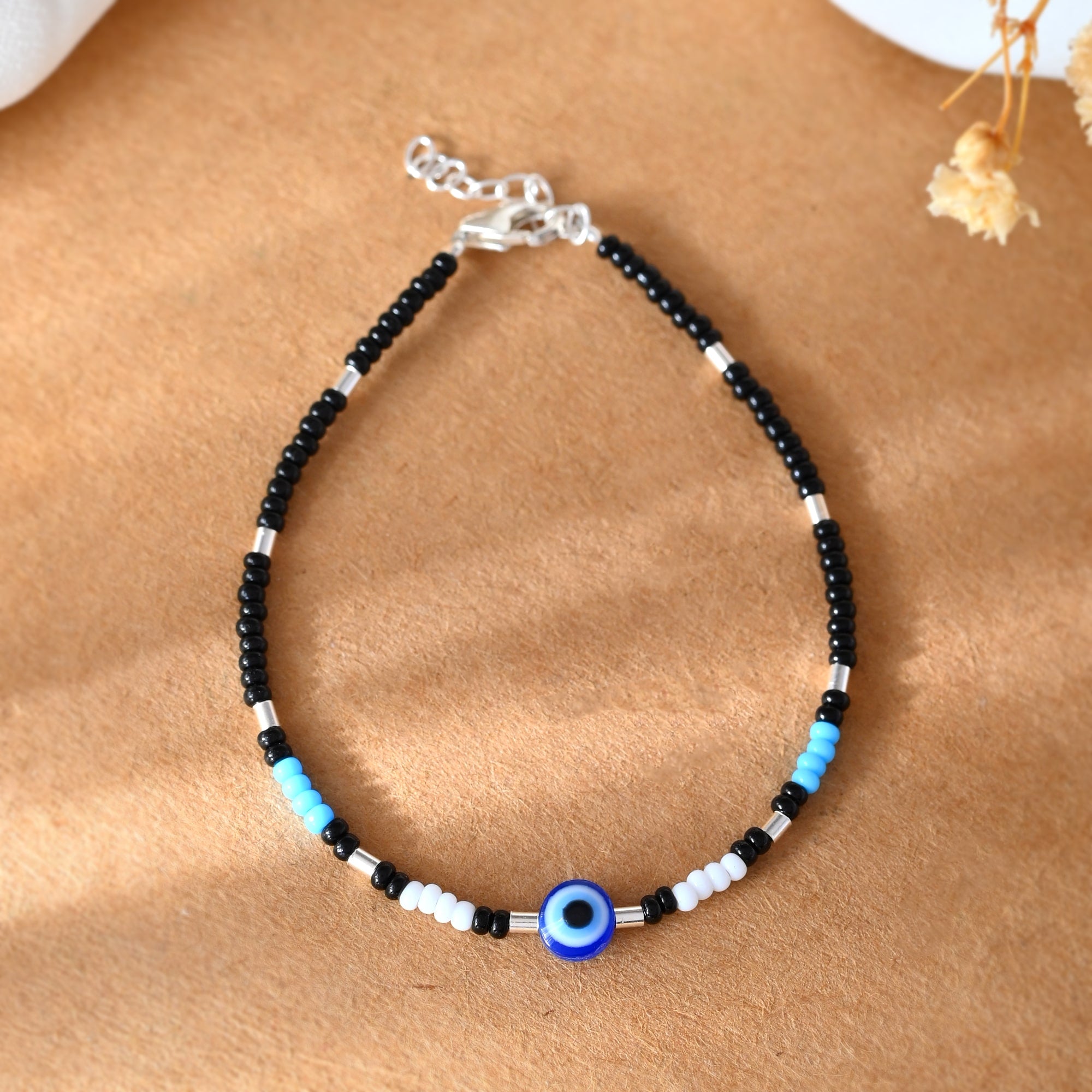 Evil eye silver bracelet - 925 Silver Jewellery Meera Jaipur