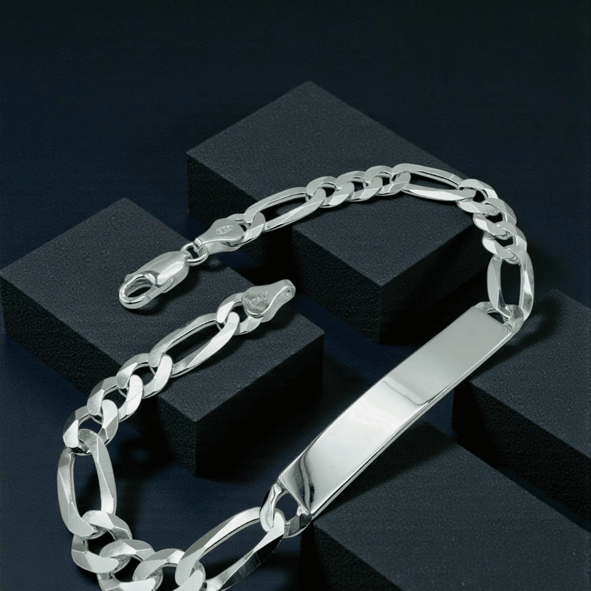 Figaro Mens Silver Bracelet - 925 Silver Jewellery Meera Jaipur