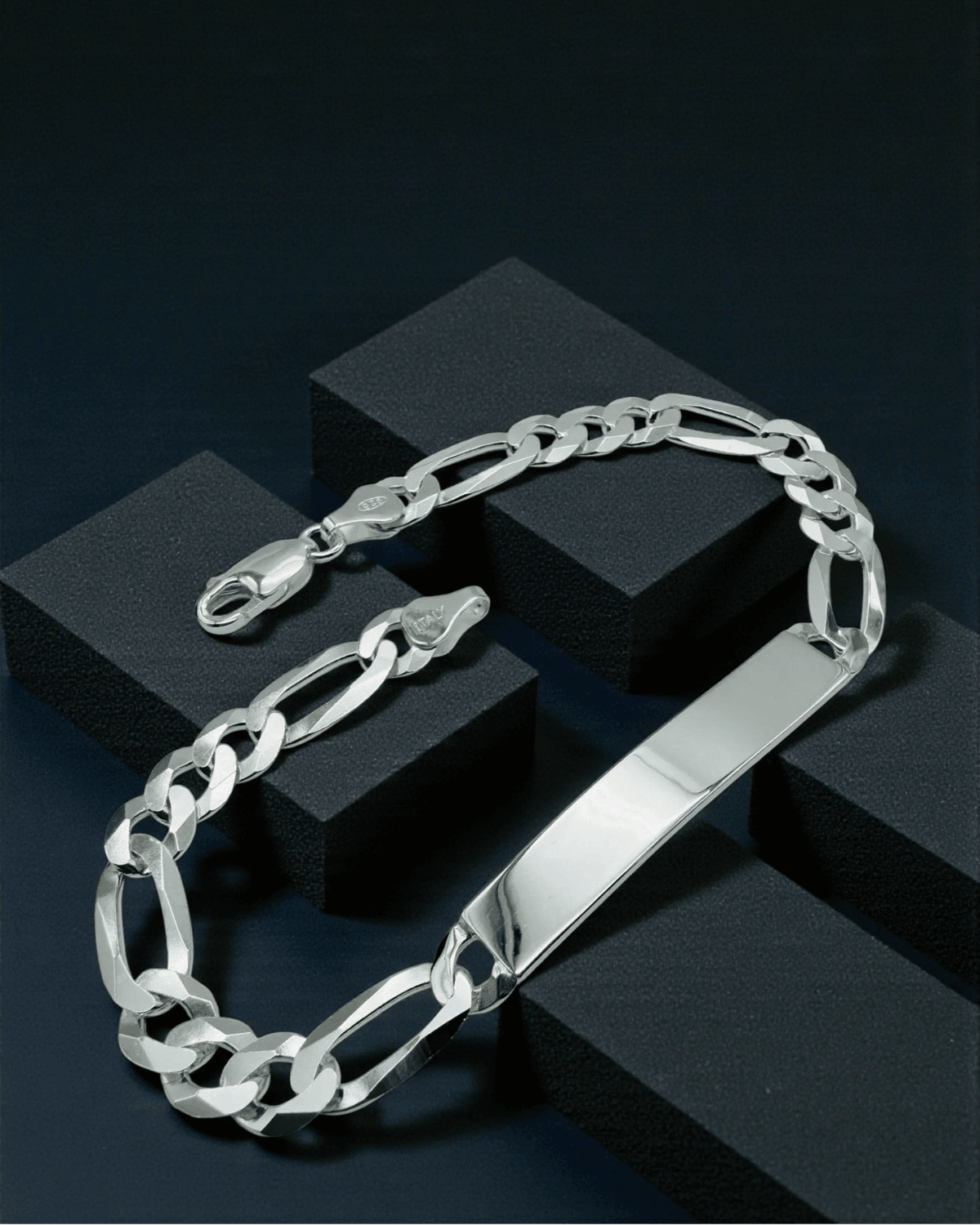 Figaro Mens Silver Bracelet - 925 Silver Jewellery Meera Jaipur