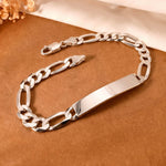 Figaro Mens Silver Bracelet 925 sterling silver meera jaipur