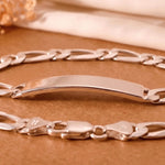 Figaro Mens Silver Bracelet 925 sterling silver meera jaipur