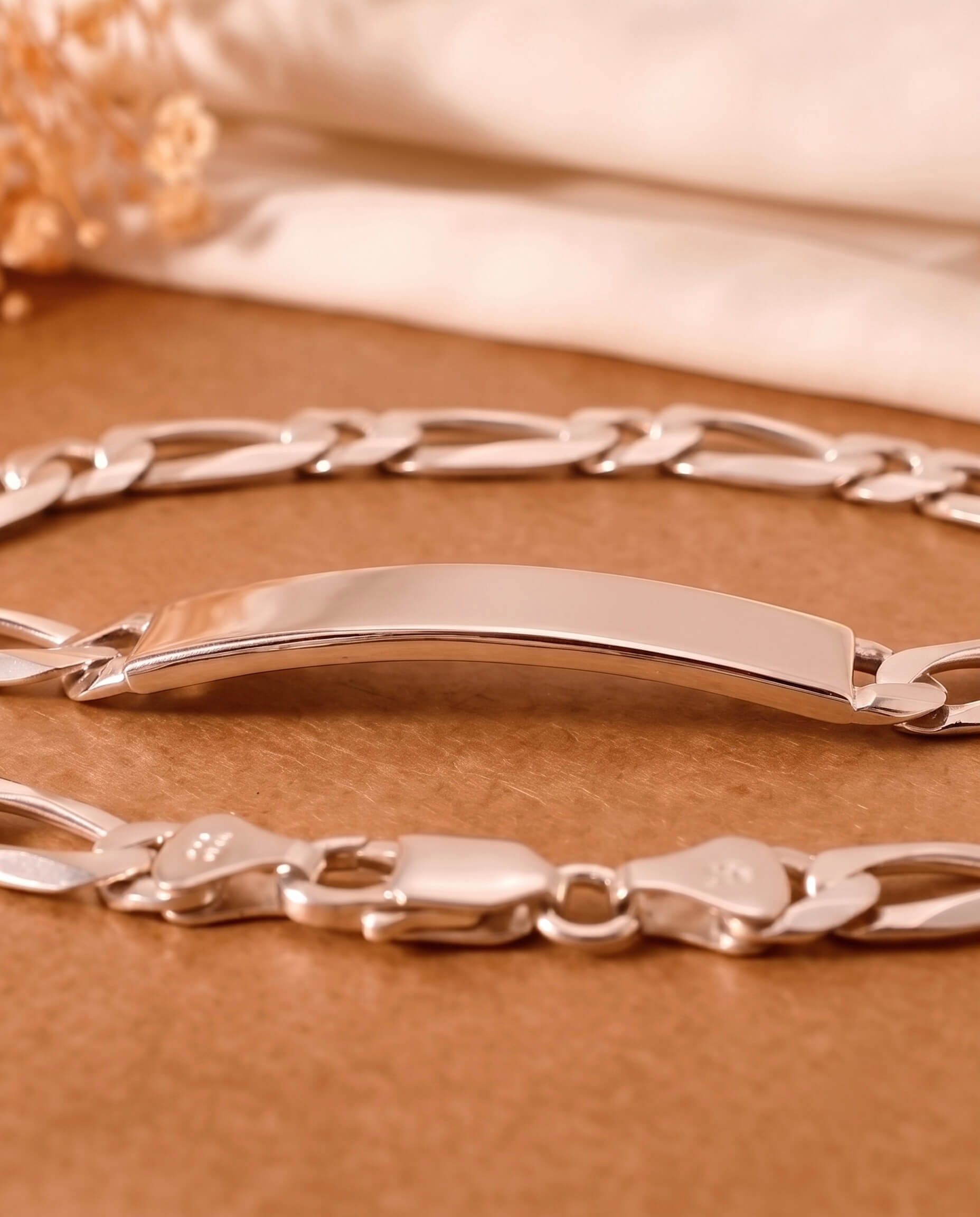 Figaro Mens Silver Bracelet 925 sterling silver meera jaipur