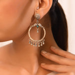 Firoza Chand Bali - 925 Silver Jewellery Meera Jaipur
