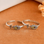 Fish enamel silver toe ring - 925 Silver Jewellery Meera Jaipur