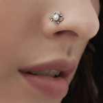 Floral Nose Pin - 925 Silver Jewellery Meera Jaipur