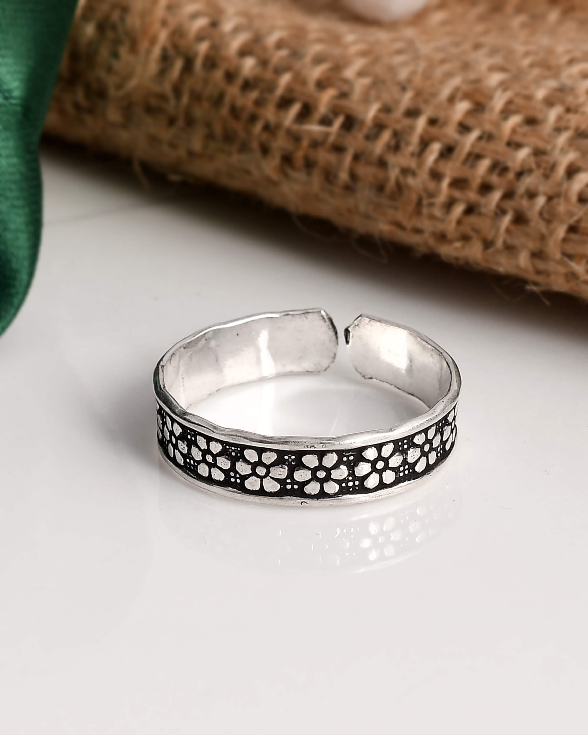 Flower silver Thumb ring 925 sterling silver - meera jaipur