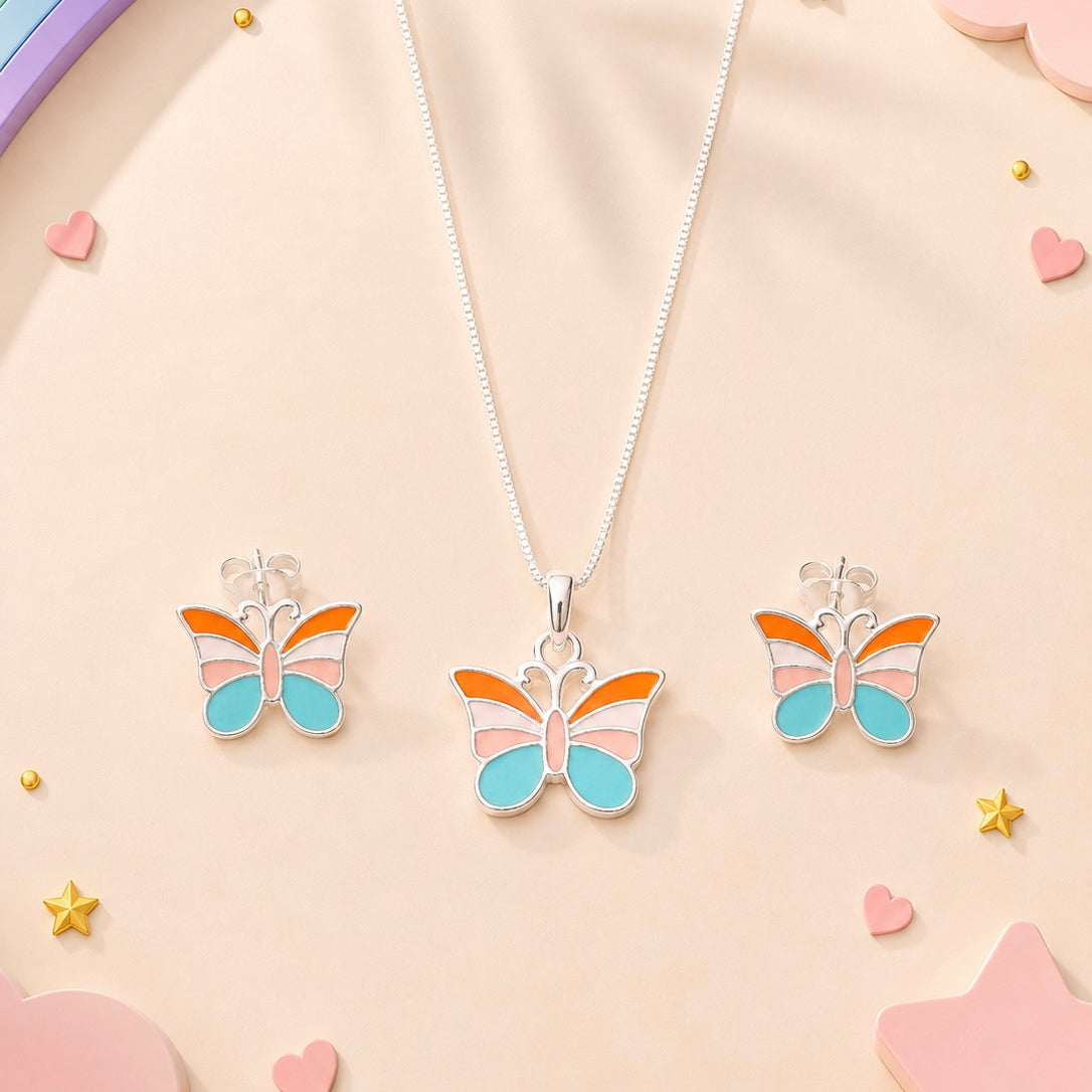 Flutter & Bloom Butterfly Set 925 sterling silver meera jaipur