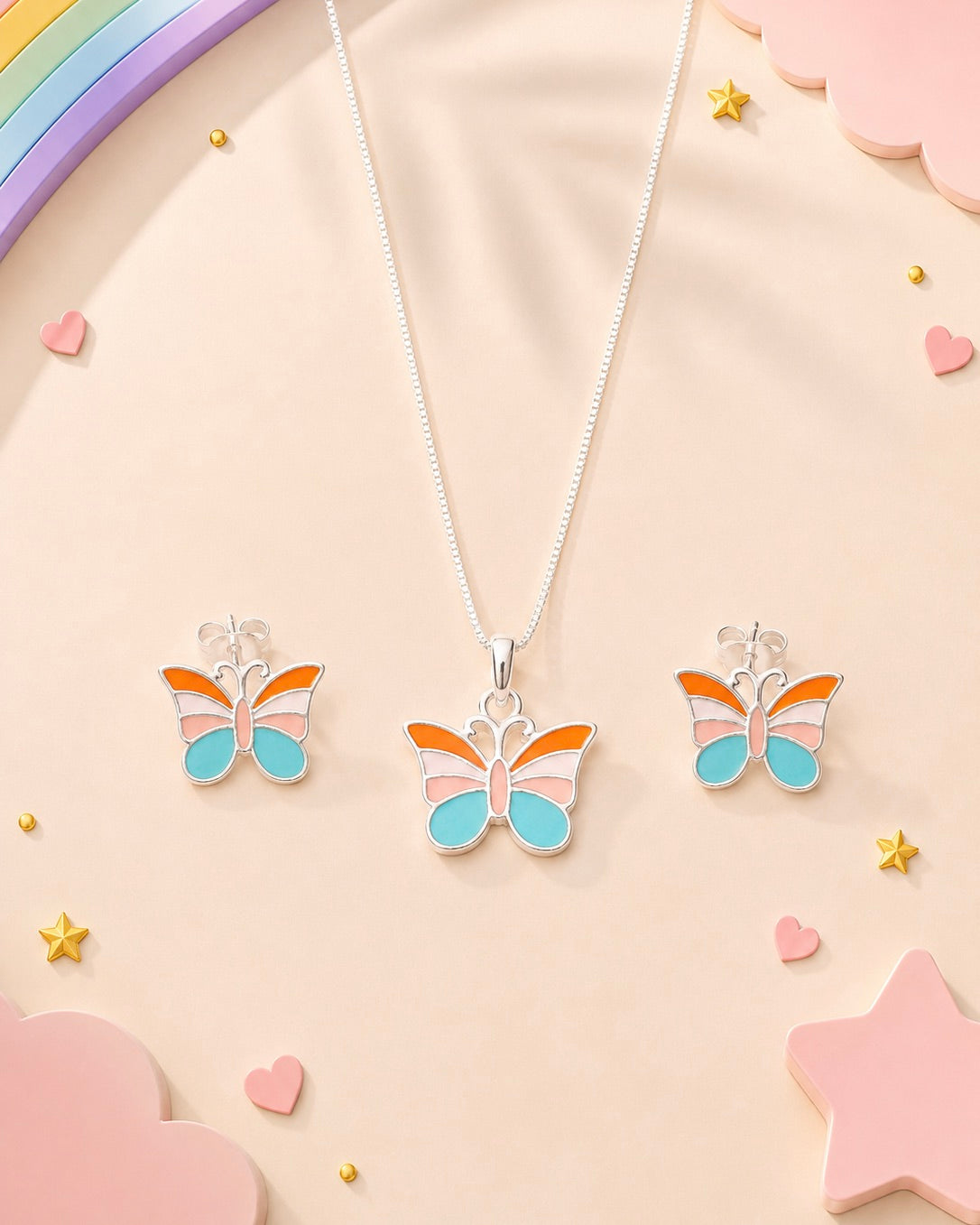 Flutter & Bloom Butterfly Set 925 sterling silver meera jaipur