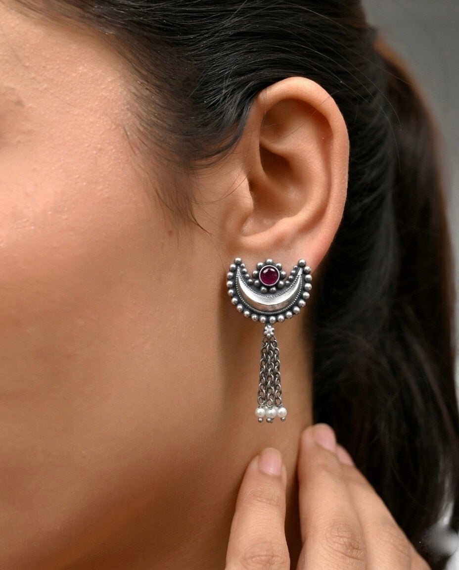 Gagan Silver Earring 930 sterling silver meera jaipur