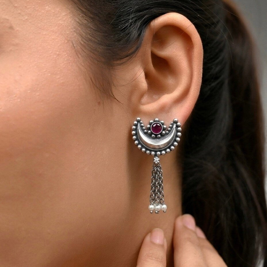 Gagan Silver Earring 930 sterling silver meera jaipur