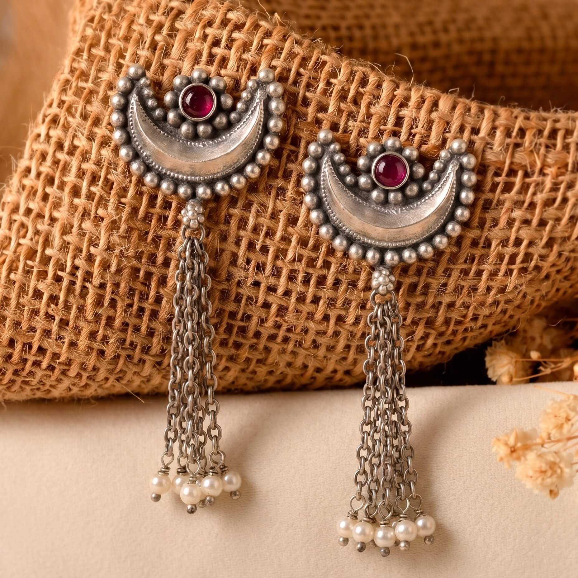 Gagan Silver Earring 930 sterling silver meera jaipur1
