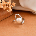 Gama silver ring with pearl - 925 Silver Jewellery Meera Jaipur