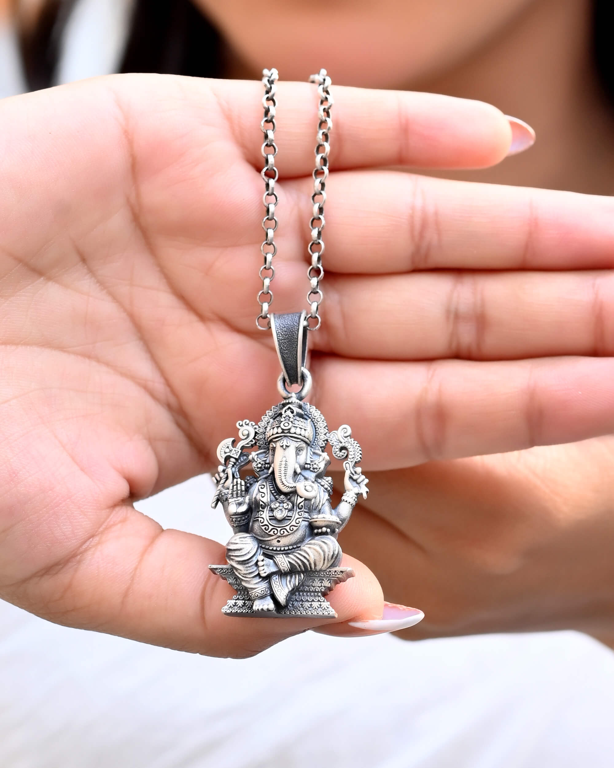 Ganesh ji Pendant - 925 Silver Jewellery Meera Jaipur