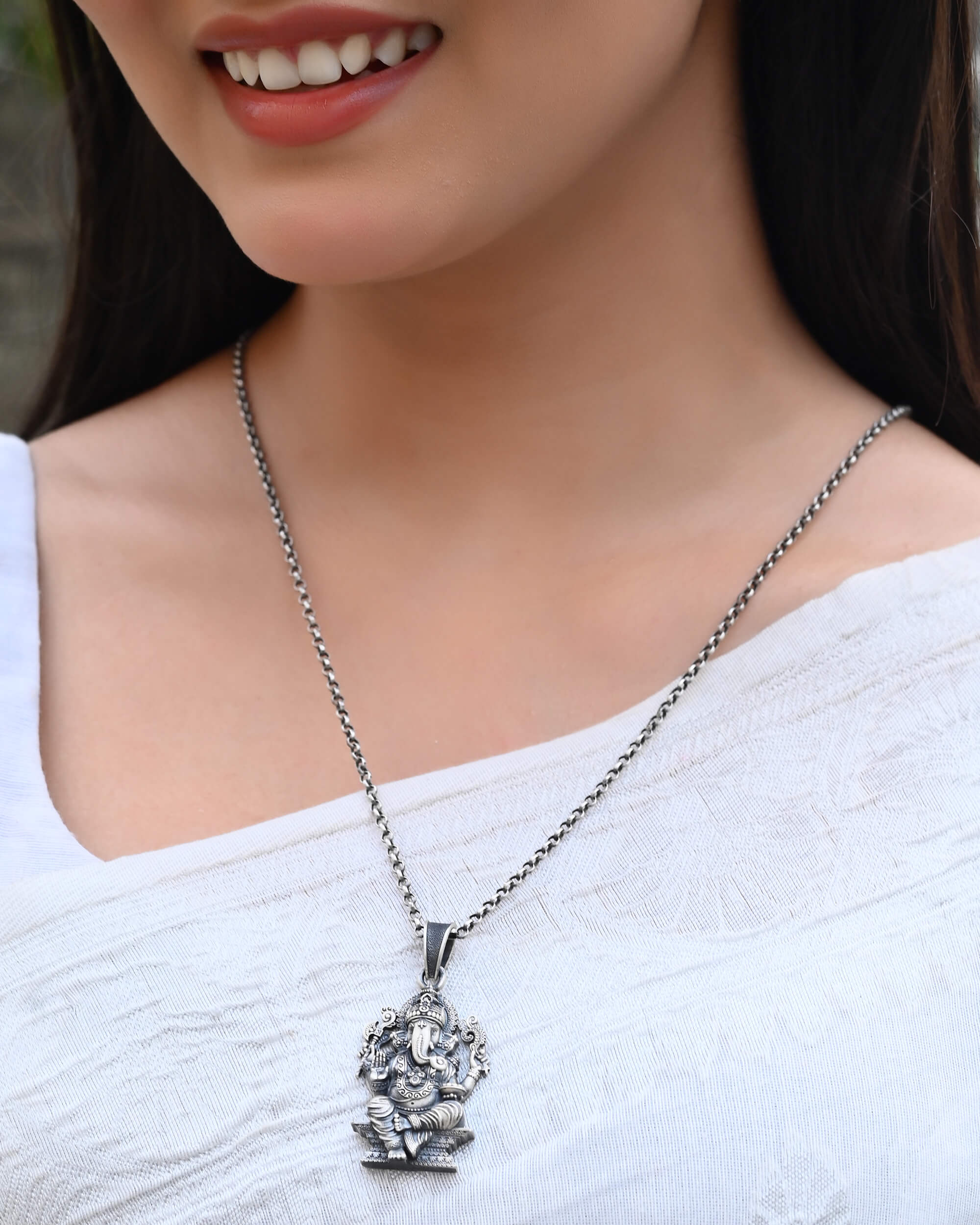 Ganesh ji Pendant - 925 Silver Jewellery Meera Jaipur