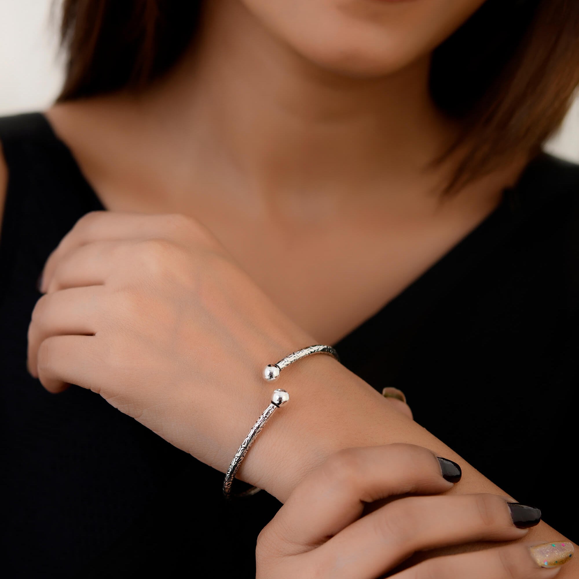 Gargi Silver Bangle - 925 Silver Jewellery Meera Jaipur