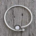 Gaurika Pearl Silver Bangle - 925 Silver Jewellery Meera Jaipur