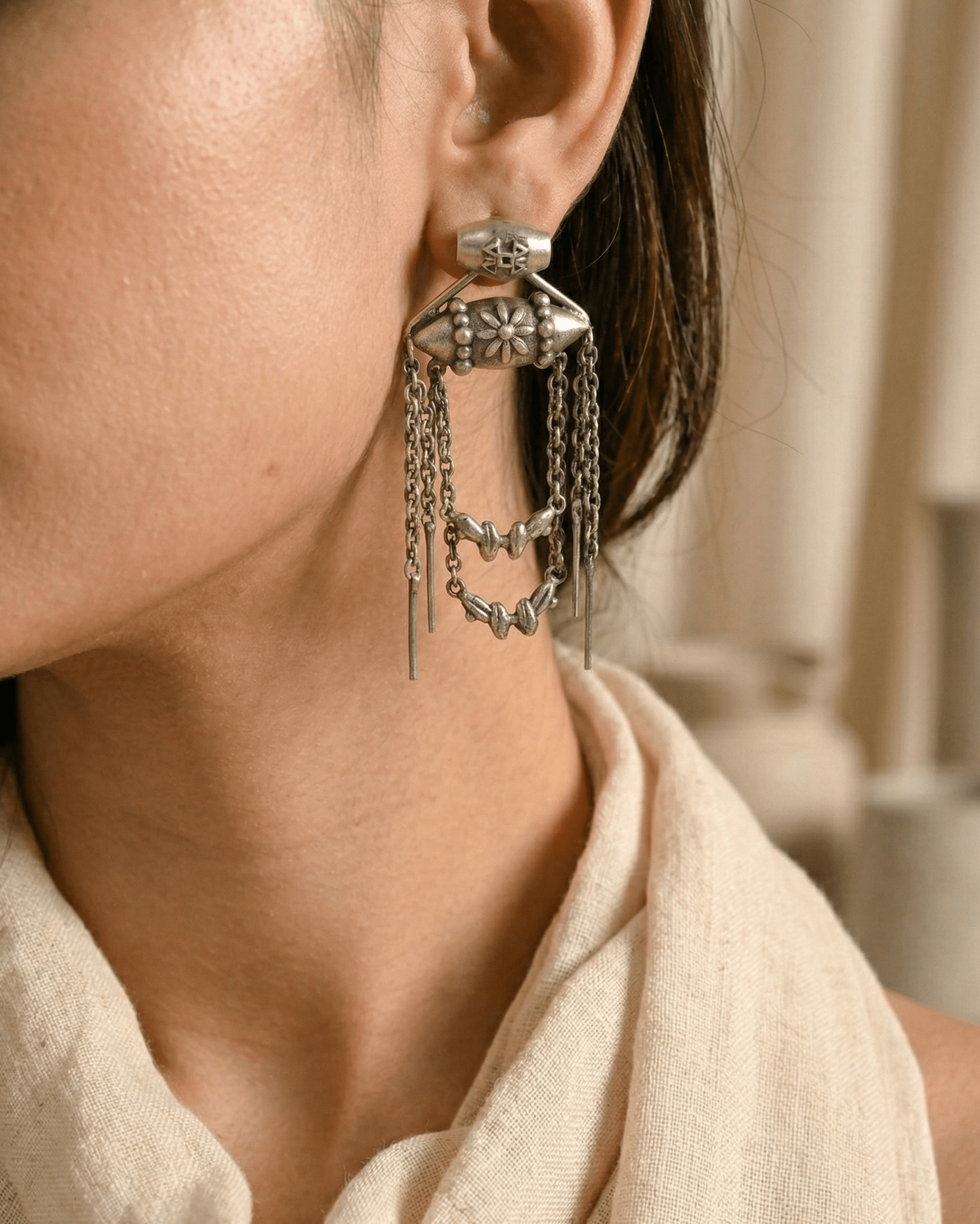 Samaira silver earrings - 925 Silver Jewellery Meera Jaipur