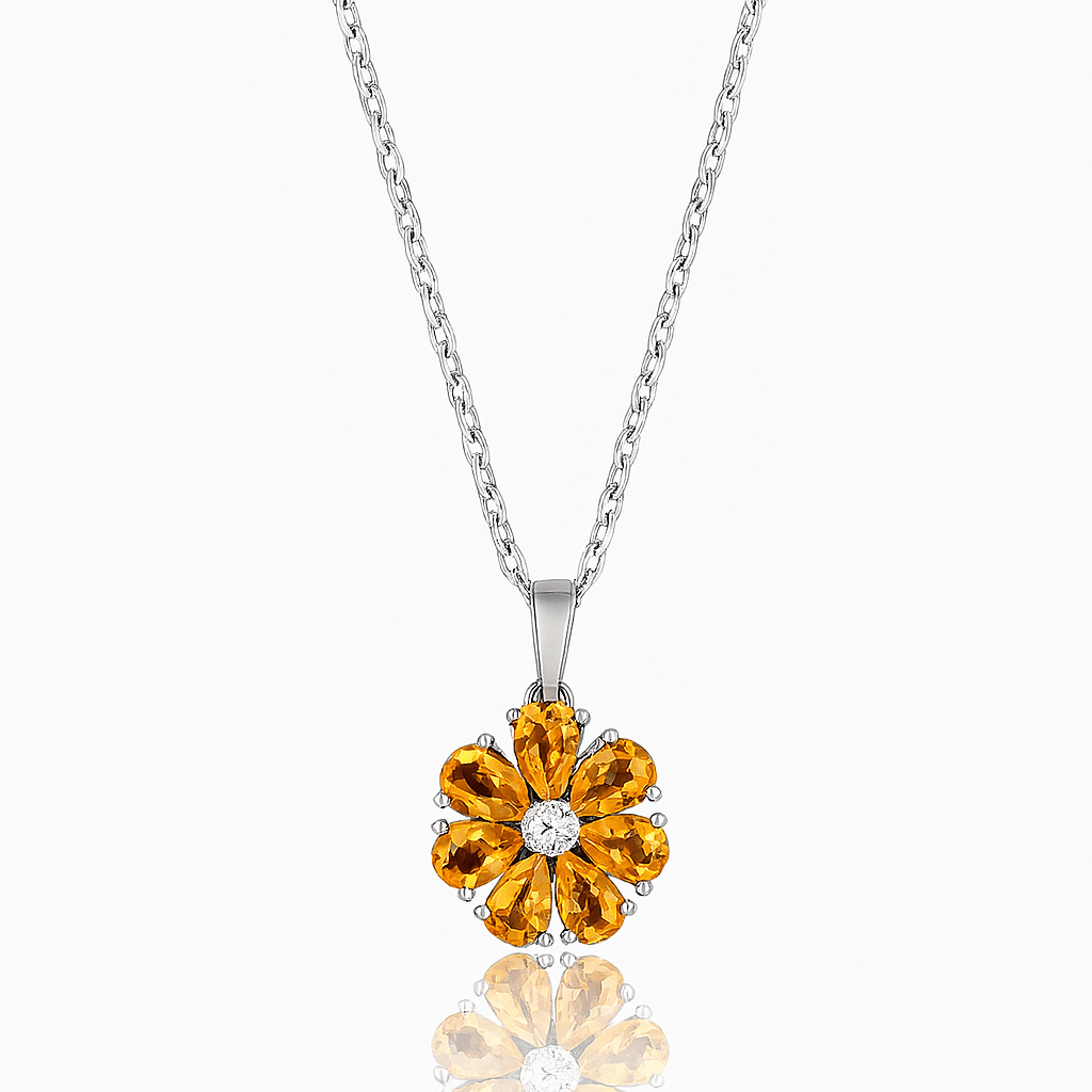Golden Bloom Pendant - 925 Silver Jewellery Meera Jaipur