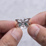 Green Butterfly Silver Toe Ring 925 sterling silver meera jaipur