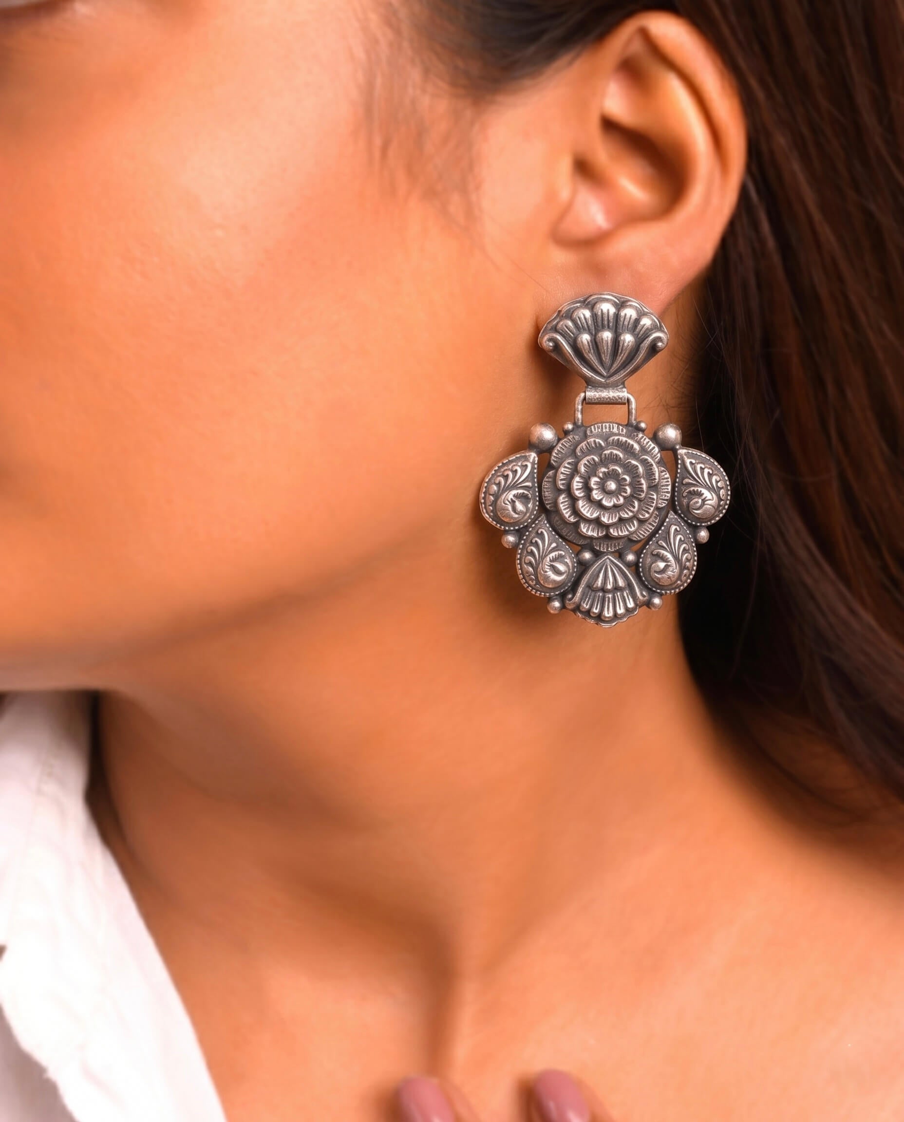 Guldasta Silver Earring 926 sterling silver meera jaipur