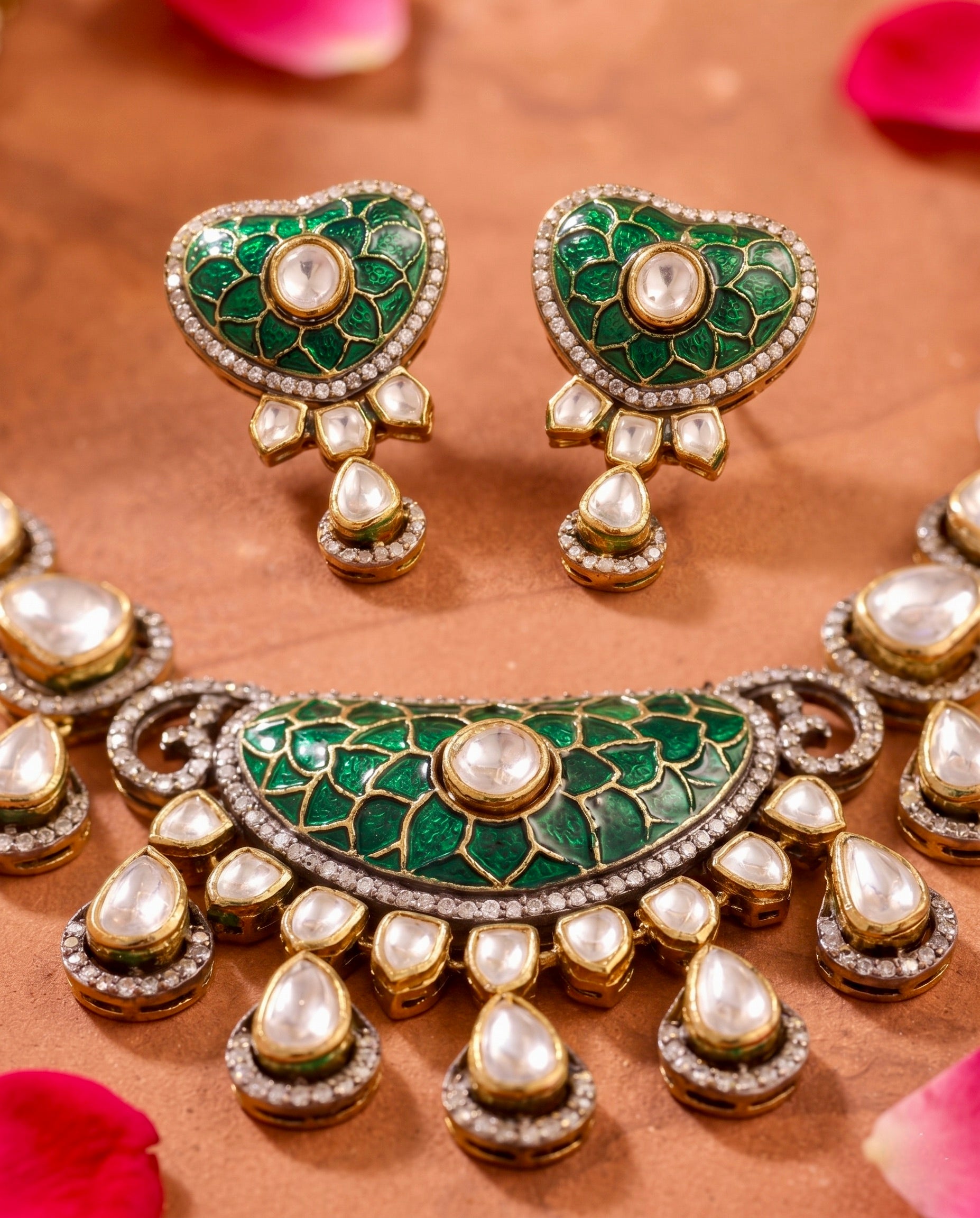 Haryal Silver Necklace Set 925 sterling silver meera jaipur