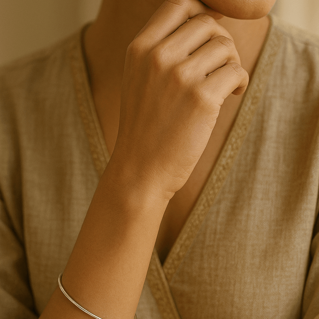 High Polish Plain Chudi Bangle - 925 Silver Jewellery Meera Jaipur