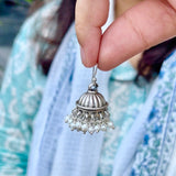 Bhabhi Silver Lumba Rakhi and Jhumki