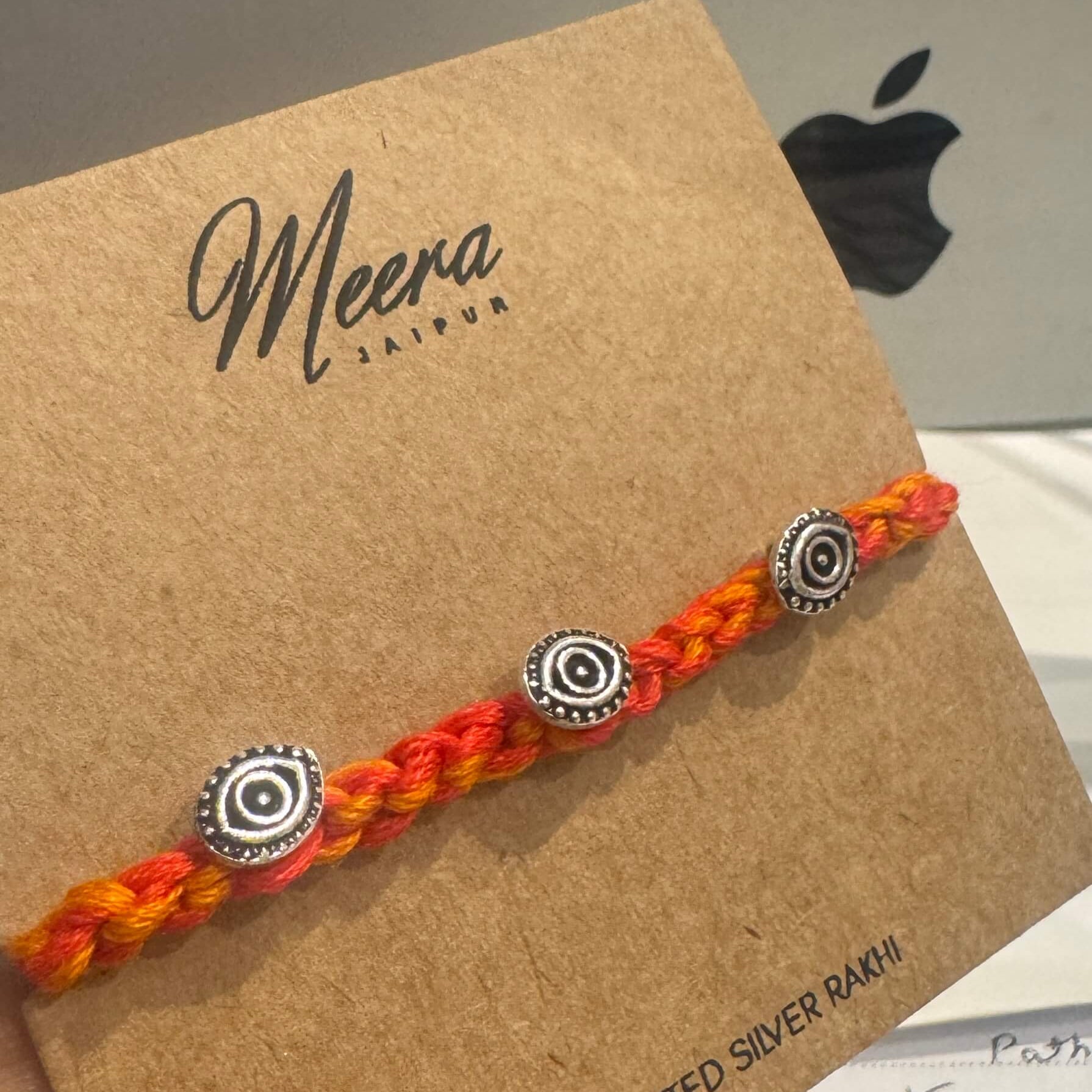3 Evil eye Silver Rakhi - 925 Silver Jewellery Meera Jaipur