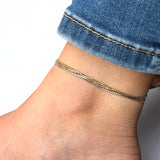 3 Line Tri Tone silver Anklet