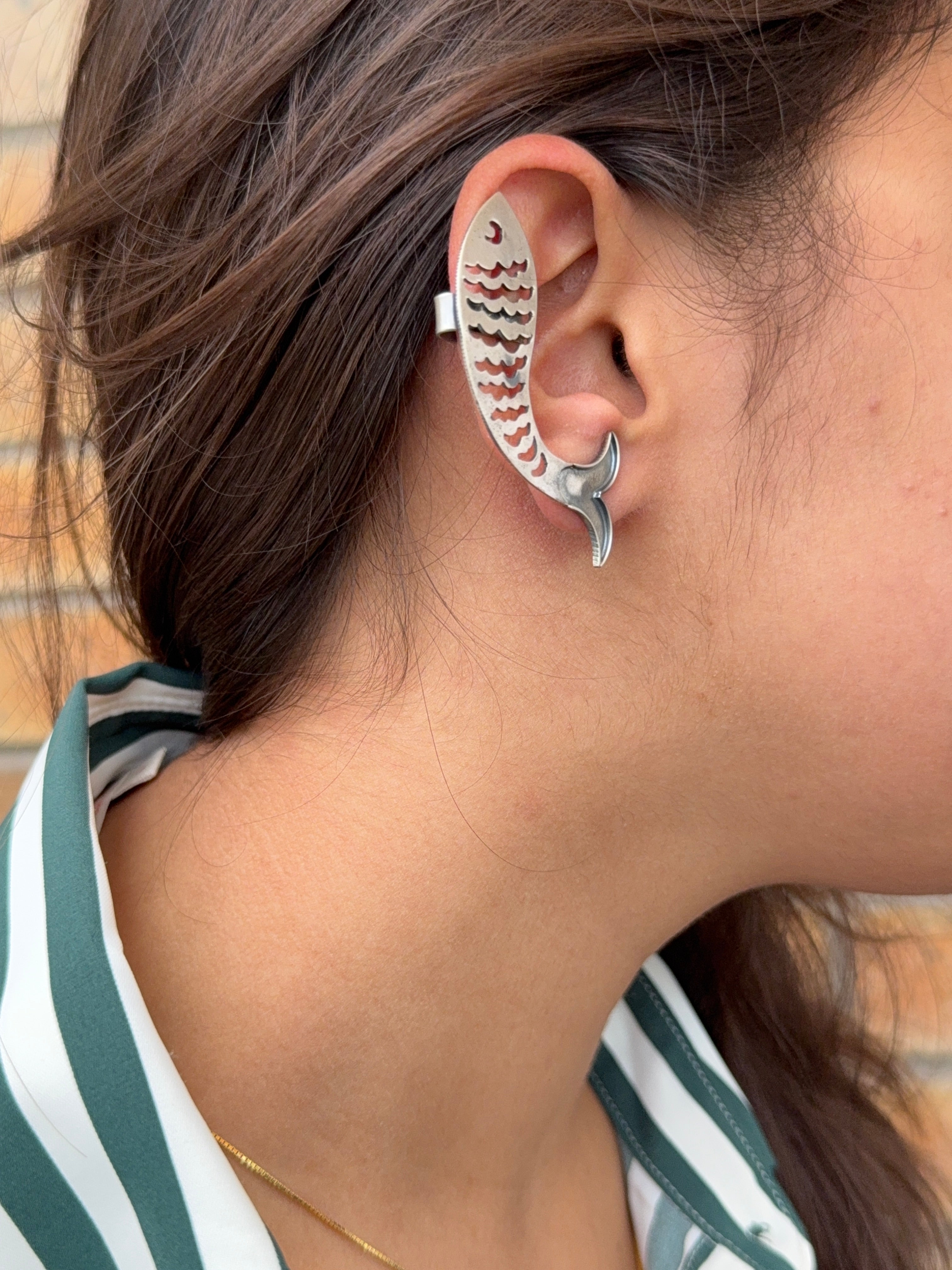 Matsya Earring Cuff - 925 Silver Jewellery Meera Jaipur