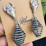 Kamdhenu silver earrings - 925 Silver Jewellery Meera Jaipur