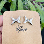 High bow silver earring studs - 925 Silver Jewellery Meera Jaipur