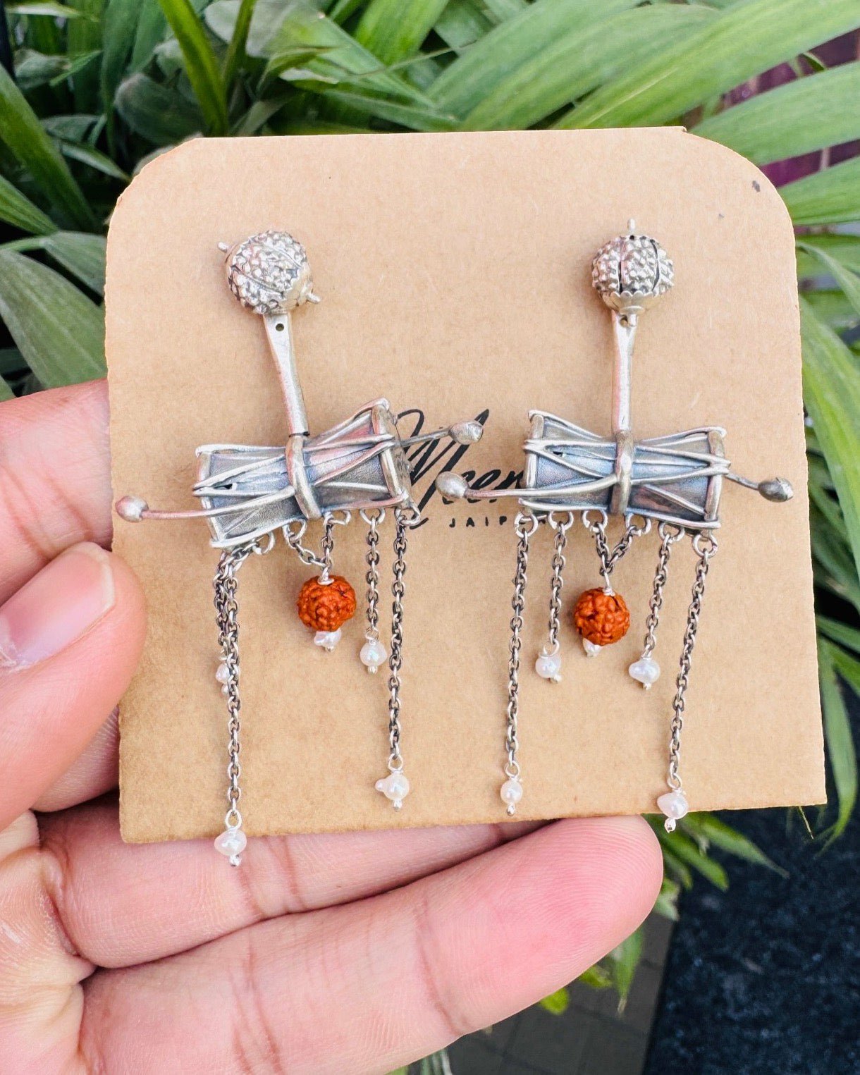 Damroo silver earrings - 925 Silver Jewellery Meera Jaipur