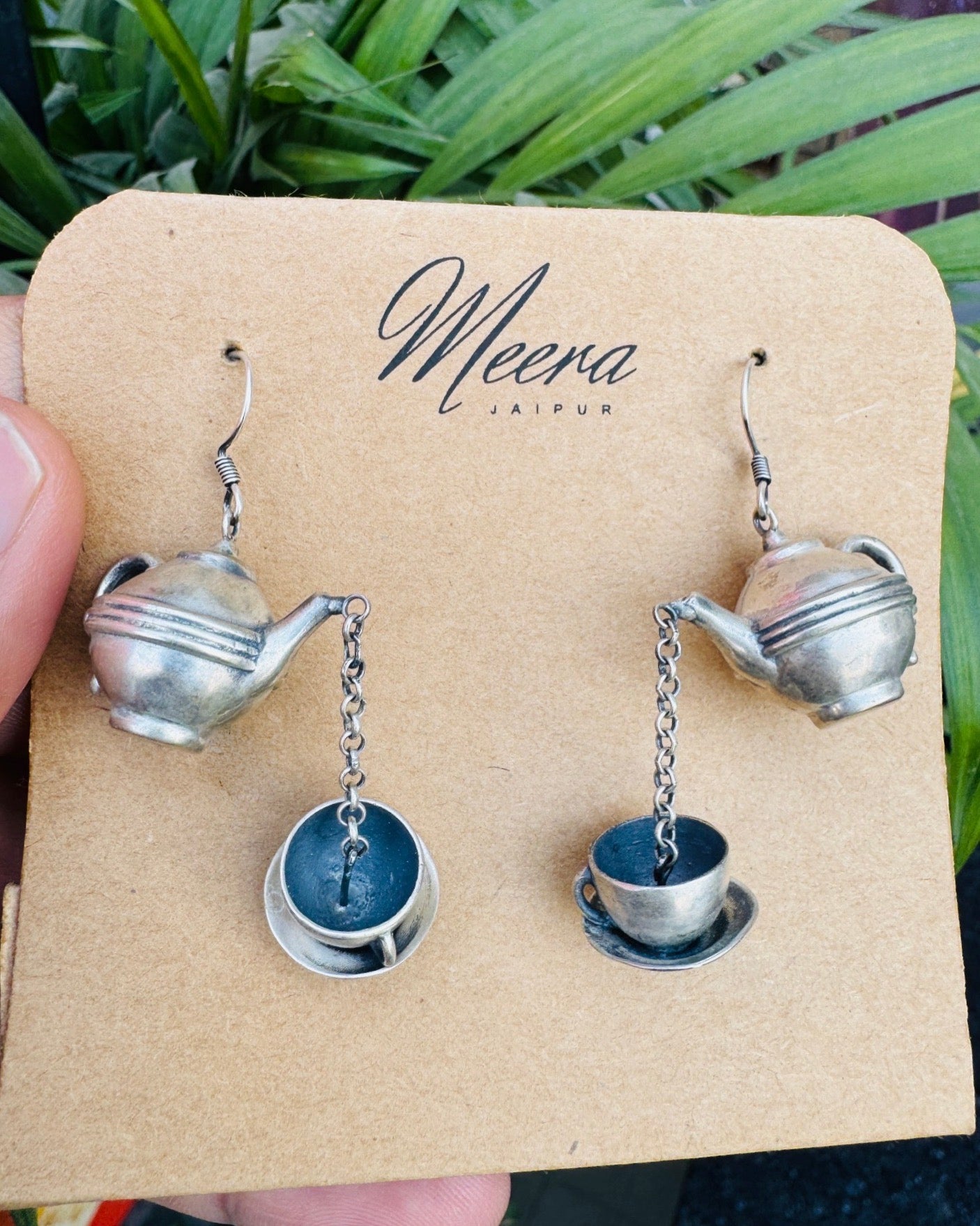 Matka silver earrings - 925 Silver Jewellery Meera Jaipur