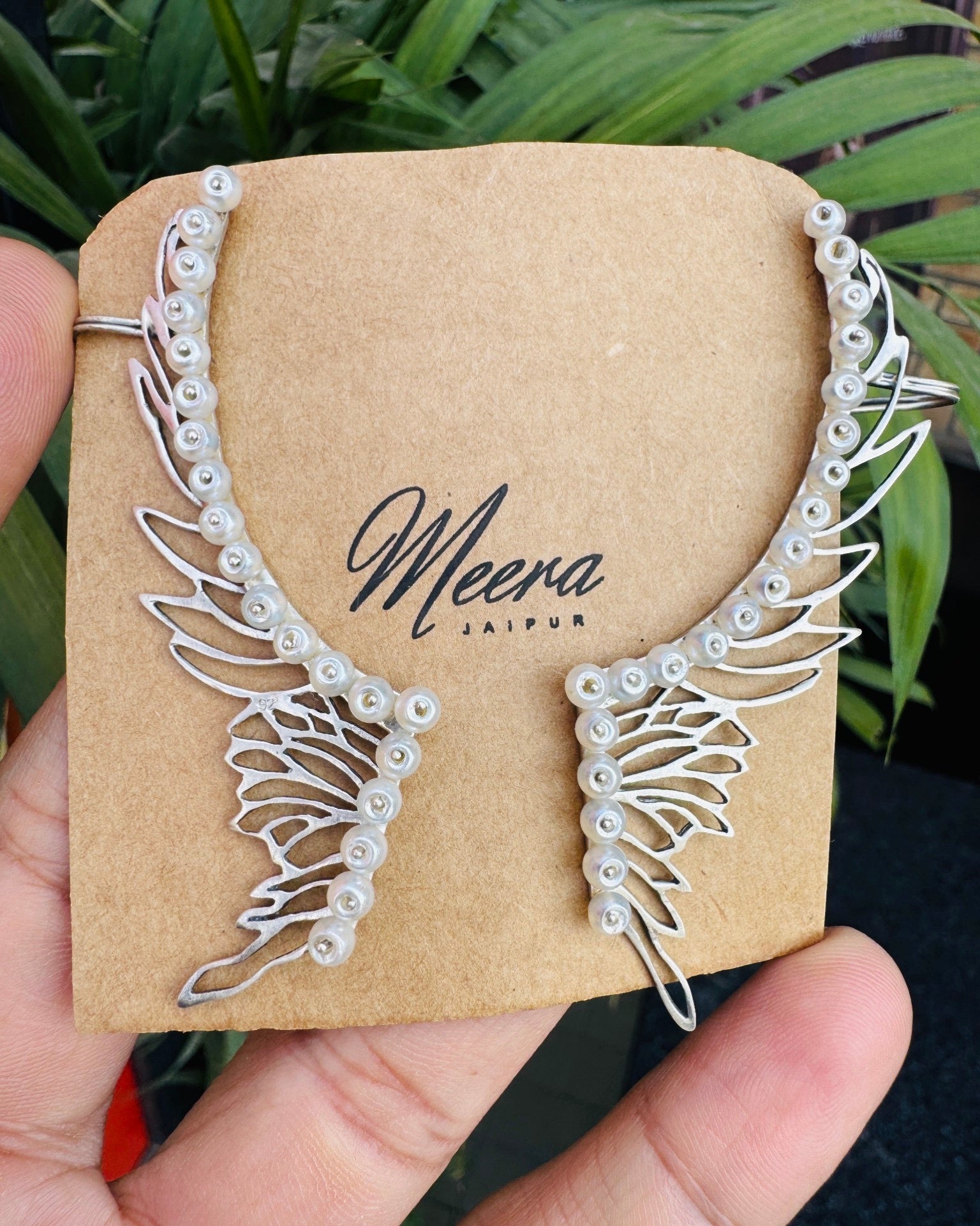 Pearl silver cuff - 925 Silver Jewellery Meera Jaipur
