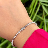 Sparkle Dot Chain Silver Bracelet
