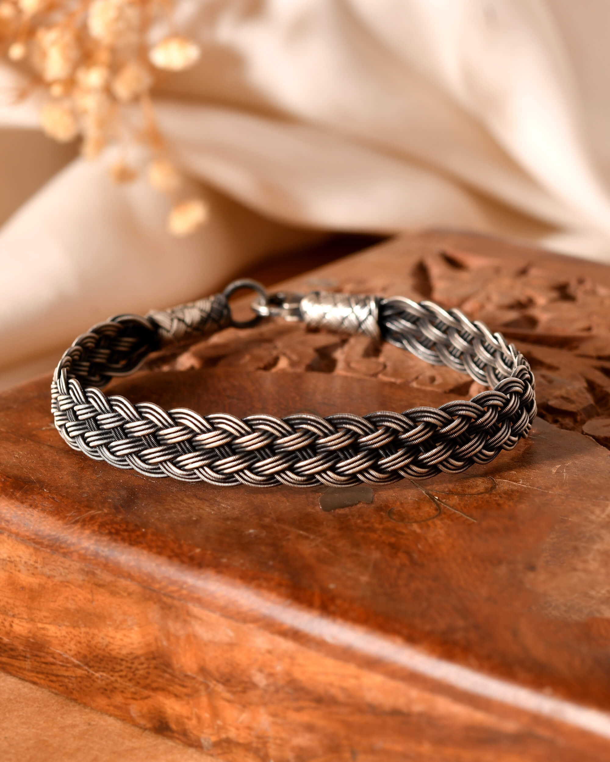 Interweave Silver Bracelet - 925 Silver Jewellery Meera Jaipur