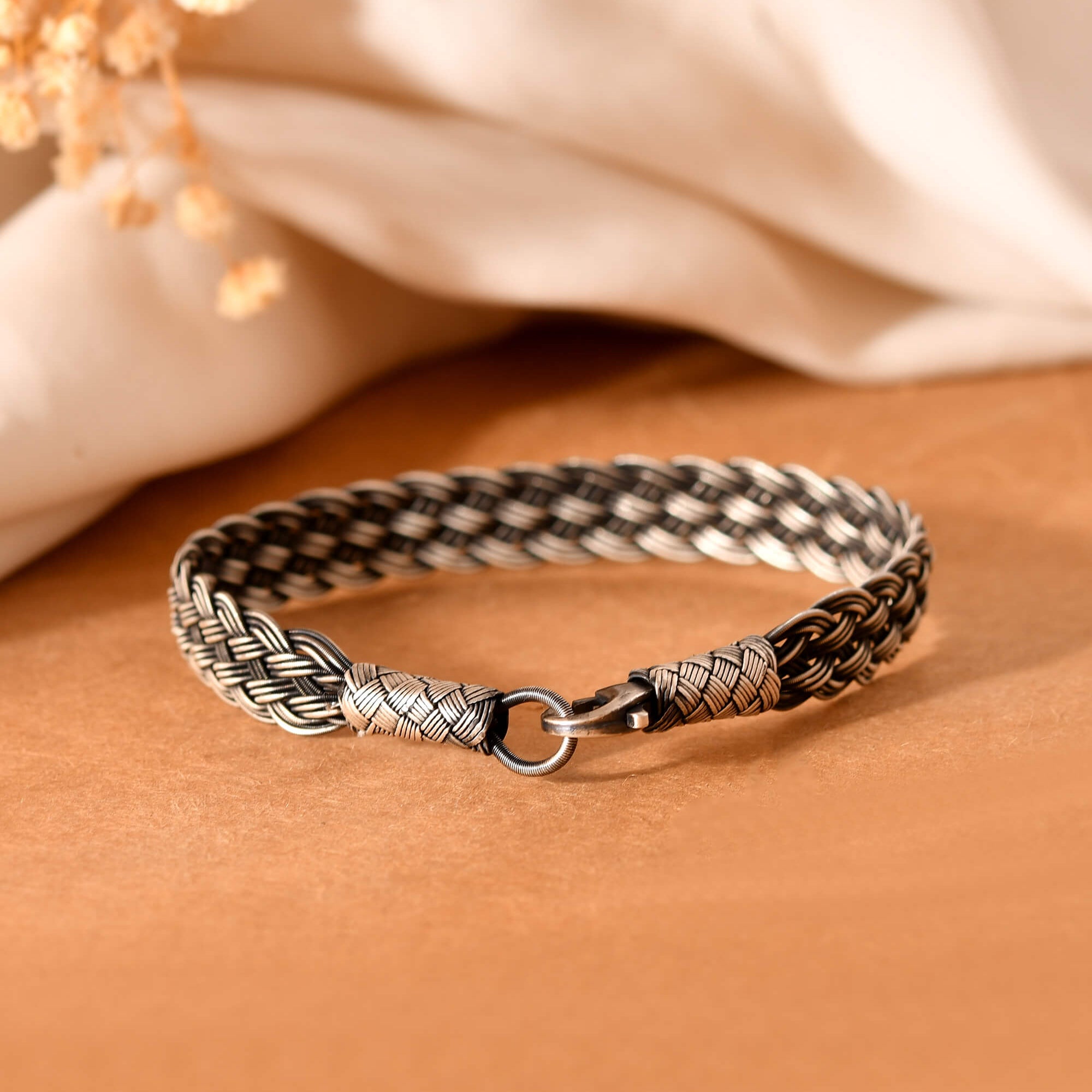 Interweave Silver Bracelet - 925 Silver Jewellery Meera Jaipur