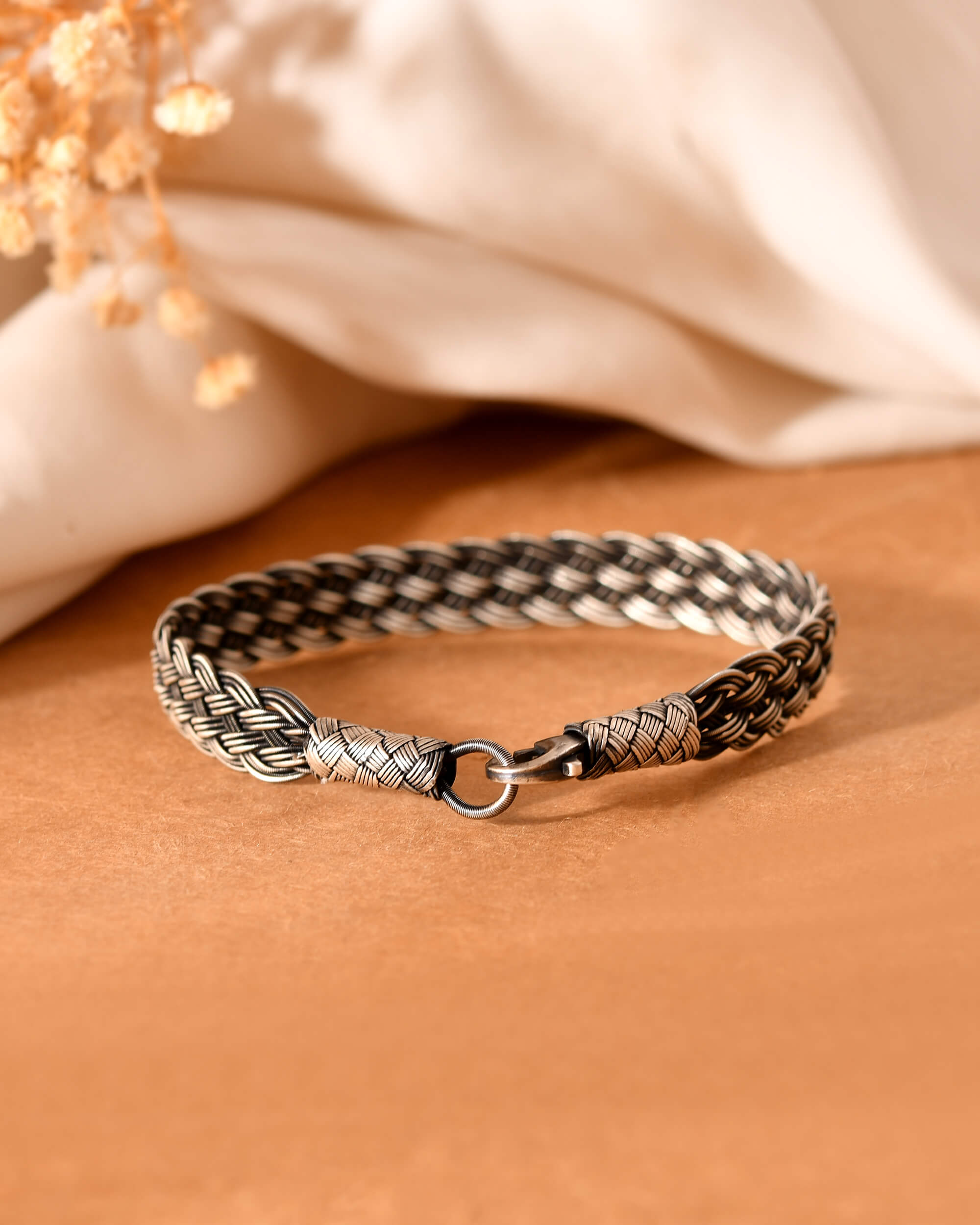 Interweave Silver Bracelet - 925 Silver Jewellery Meera Jaipur