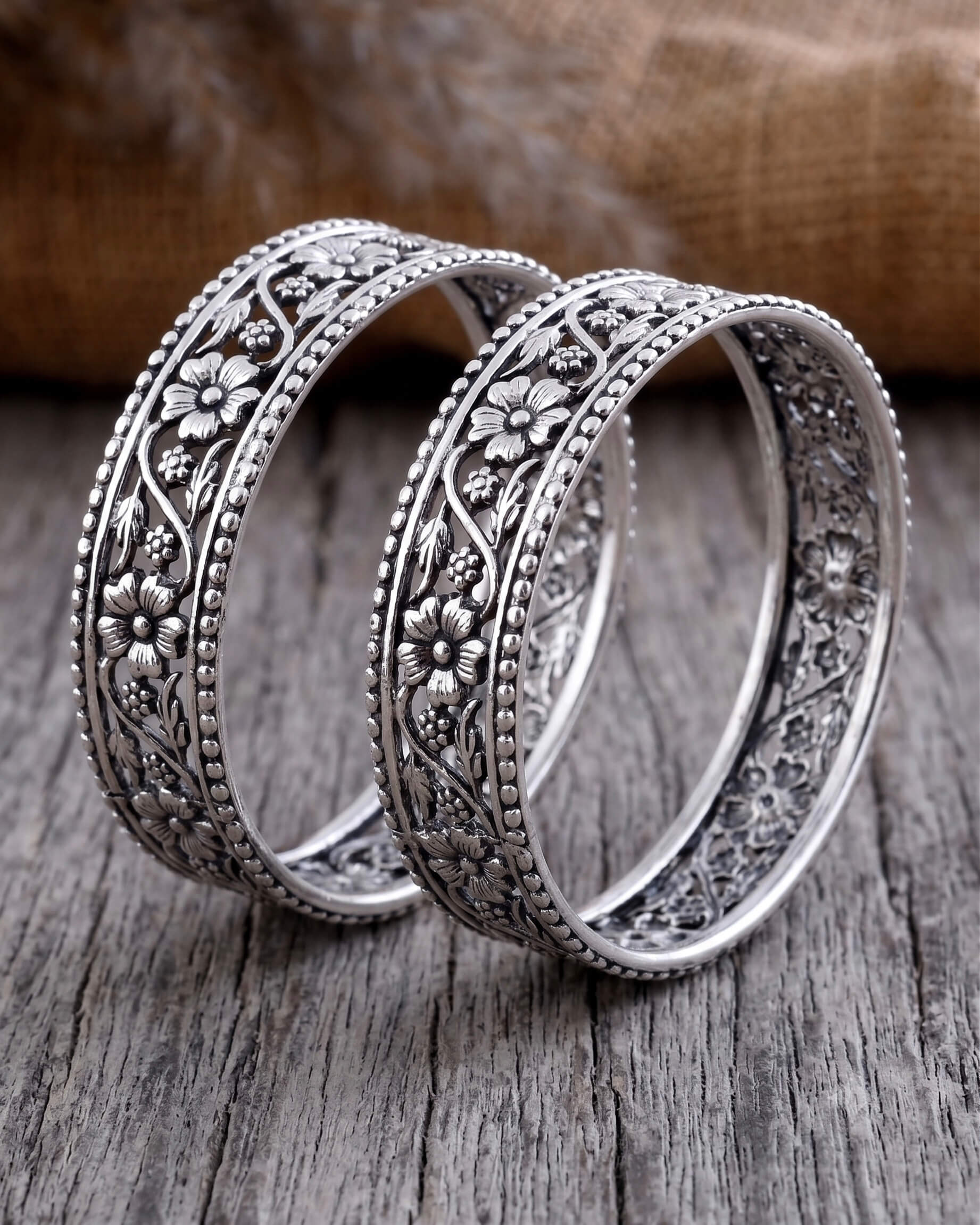 Juhi Silver Bangle - 925 Silver Jewellery Meera Jaipur
