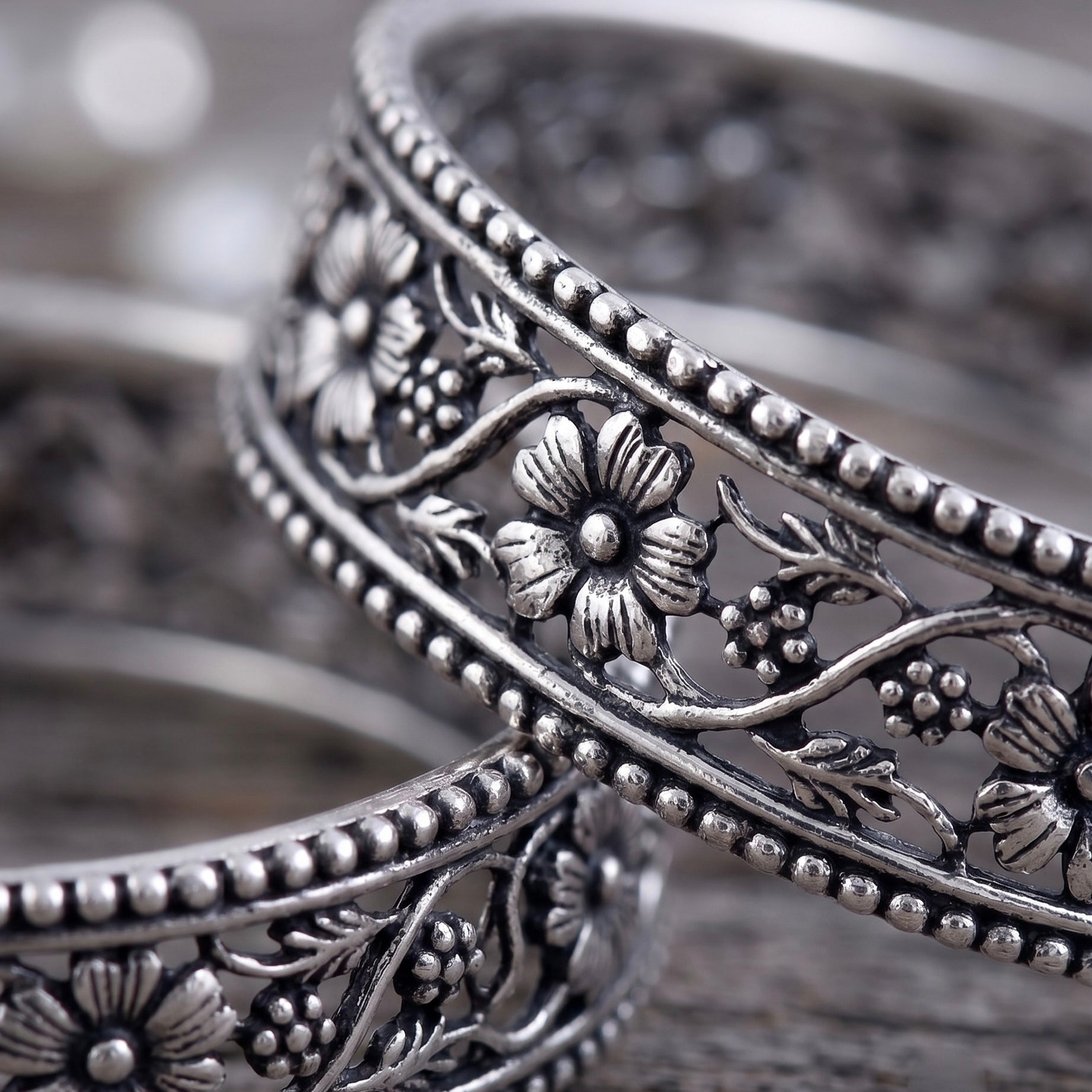 Juhi Silver Bangle - 925 Silver Jewellery Meera Jaipur