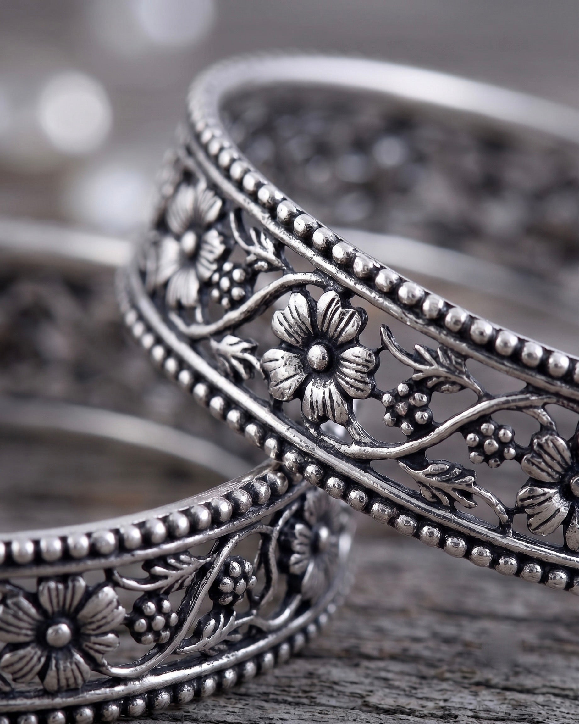 Juhi Silver Bangle - 925 Silver Jewellery Meera Jaipur