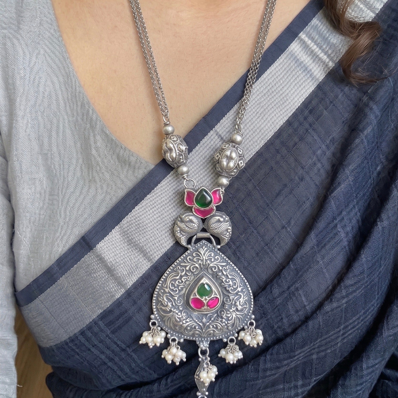 Kamal Necklace 925 sterling silver meera jaipur