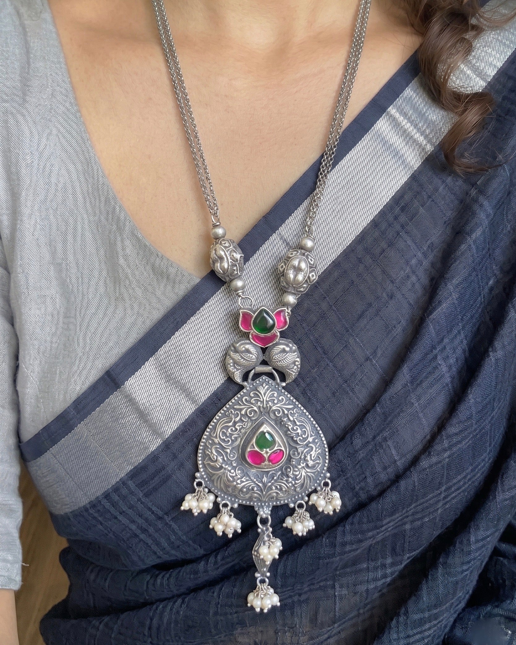 Kamal Necklace 925 sterling silver meera jaipur