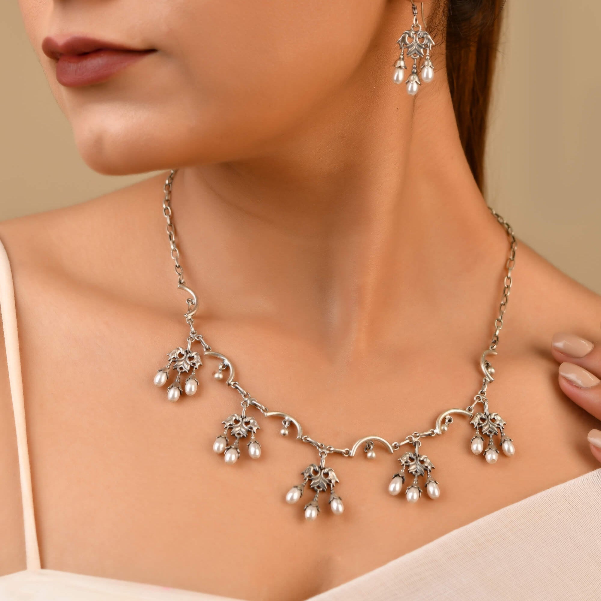Kanika Silver Necklace - 925 Silver Jewellery Meera Jaipur