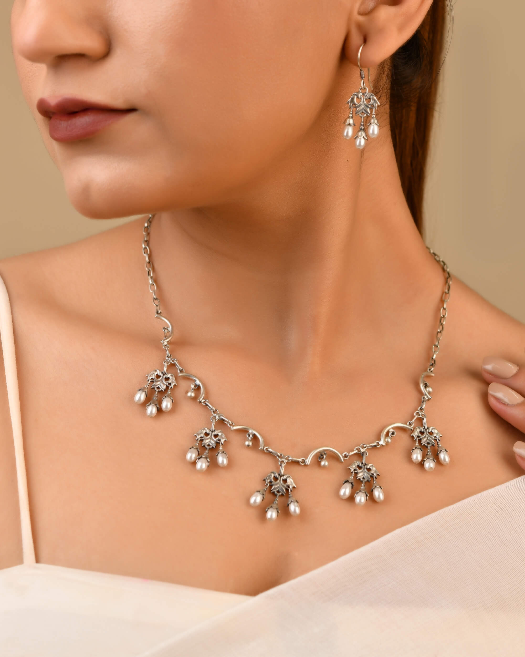 Kanika Silver Necklace - 925 Silver Jewellery Meera Jaipur