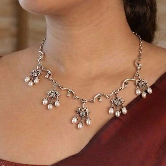 Kanika Silver Necklace - 925 Silver Jewellery Meera Jaipur